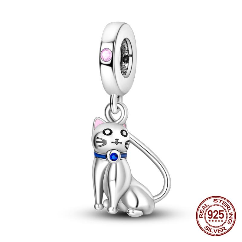 100% 925 silver Animal Series Bulldog Zebra Squirrel Charms Fit Original 925 Bracelet DIY Jewelry Making Women Gift