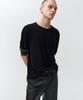 NOIRER Layered Half Long Sleeve T-Shirt (Black Charcoal)