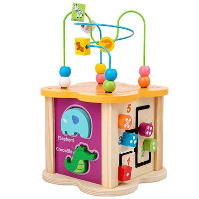 Motorikspielzeug Babyspielzeug ab 1 Jahr,6 in 1 Holzspielzeug Baby Motorikwürfel Montessori Spielzeug 1 Jahr Aktivitätswürfel mit Labyrinth Ostern für Geschenk Junge Mädchen.