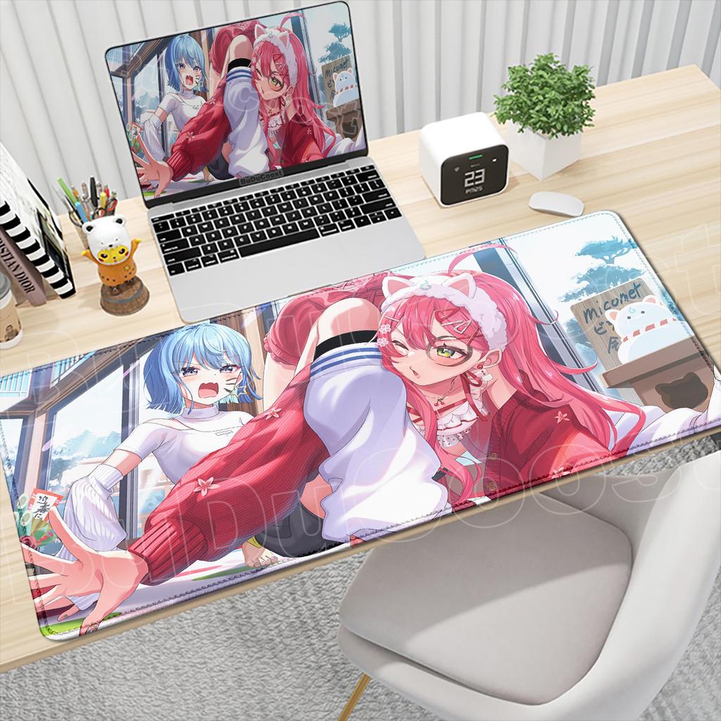 New Large XXL Kawaii Hololive Sakura Miko Anime Gaming Mouse Pad Anti-slip Keyboard Pad laptop carpet Mousepad PC accessories