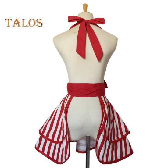 Fartuch Vintage dla Kobiet Kuchenny do Gotowania Pieczenia Grillowania Paski Zakrycie od Klatki Piersiowej do Kolan Regulowany Szyja Paski Fartuch w Kropki Retro Dzień Matki