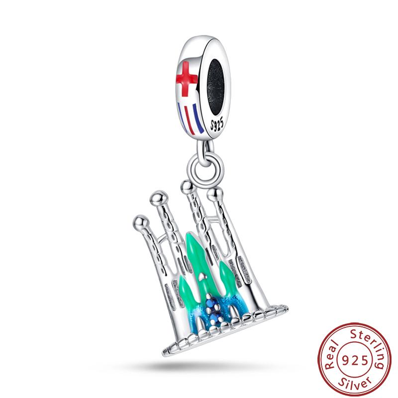 Seria Słynna Architektura Miedziana Wieża Eiffla Łuk Triumfalny Koloseum Charms Koraliki 3mm DIY Tworzenie Drobnej Biżuterii