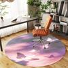 1pc Butterfly Galaxy Round Chair mat office Area Rug - Non-Slip, Floor Mat for Office, Bedroom, and Indoor Decor p127030