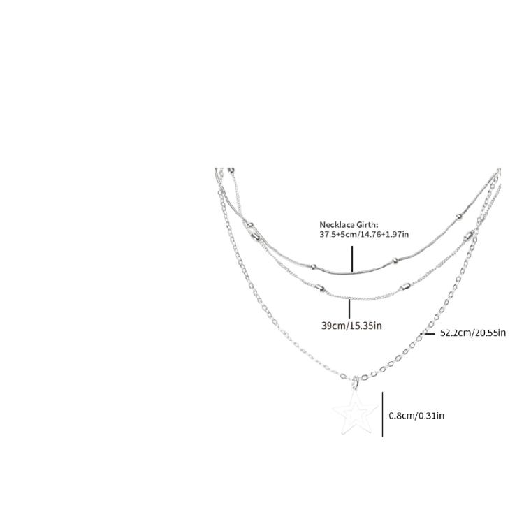 Fashion Edgy Star Pendant Necklace Handmade Clavicle Chains for Women Girls