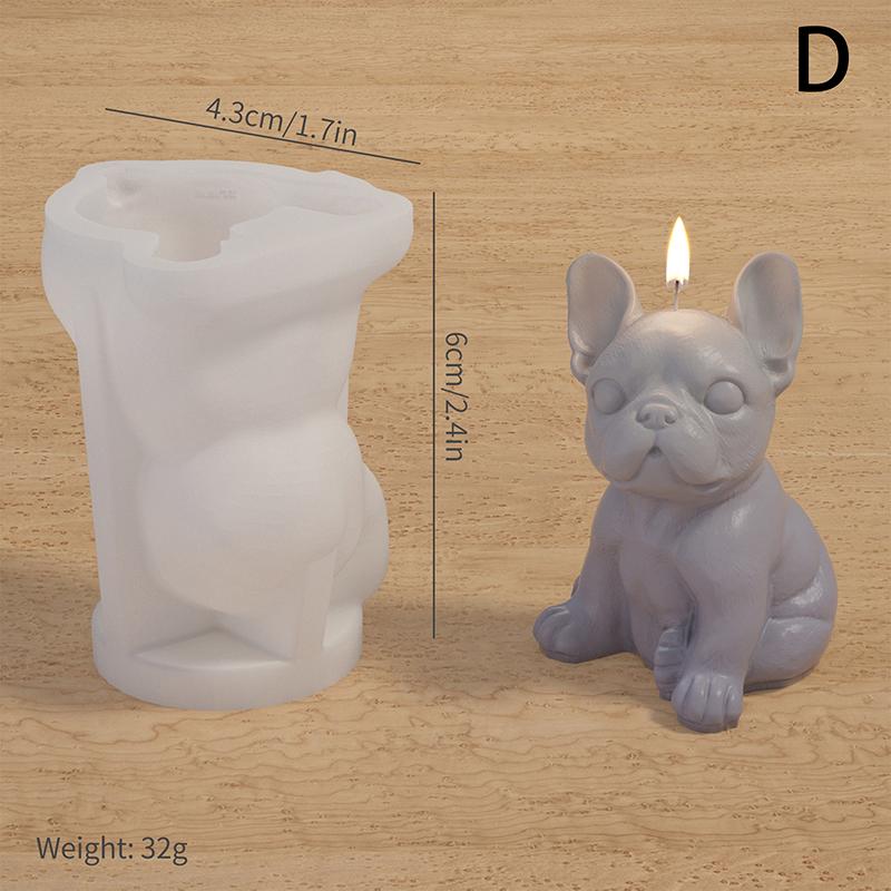 Lovely 3D Animal Candle Silicone Mold Pet Dog Diy Aromatherapy Plaster Candle Resin Mold Soap Craft Casting Mold Home Decor