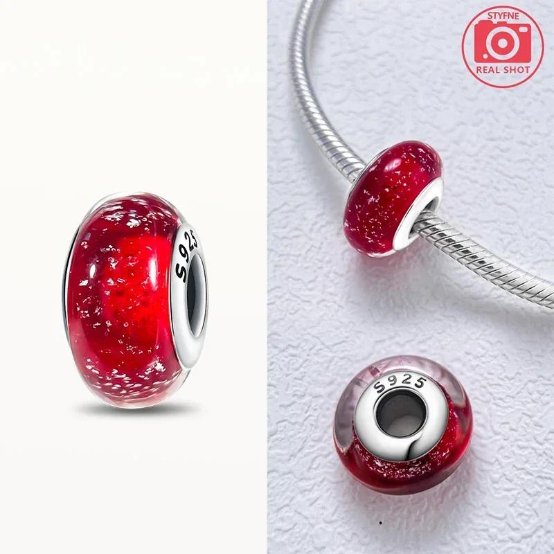 Coppereffervescence Murano Glass Original Colored Beads Fit Original Charm Bracelet Fine Jewelry Diy Giftsfor Women