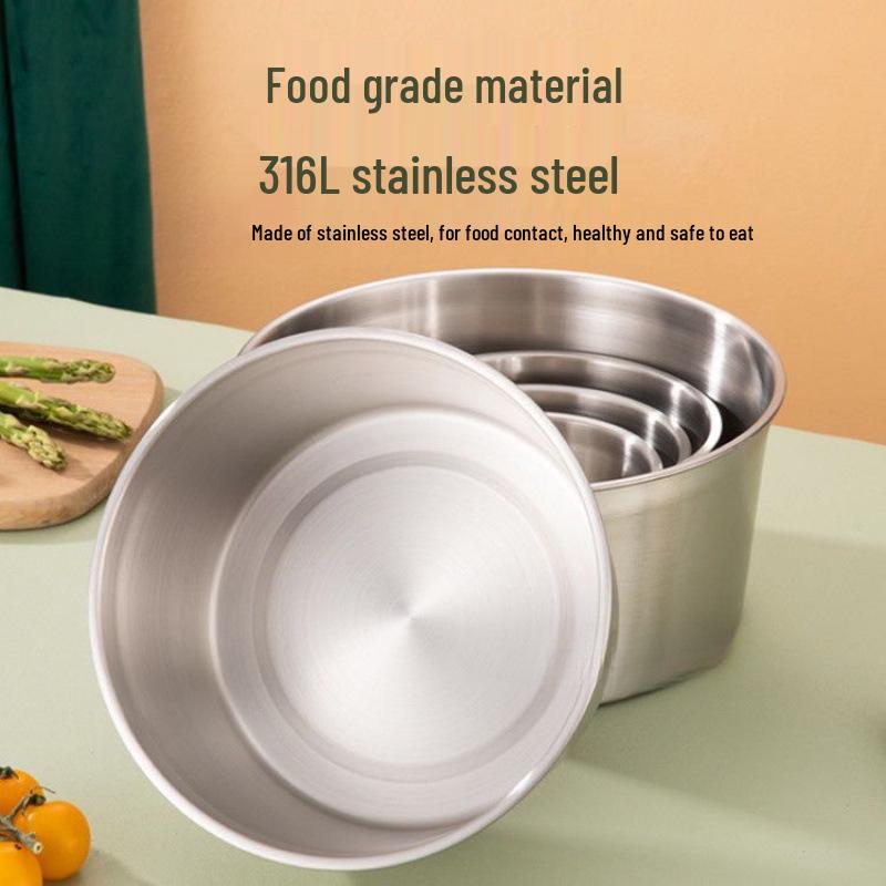 Rund airtight matförvaringsbehållare i rostfritt stål med lock