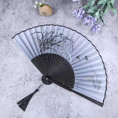Bamboo Antique Folding Fan Chinese Style Fan Summer Female Dance Fan Portable Elegent Flower Hand Held Fan Exquisite Gifts