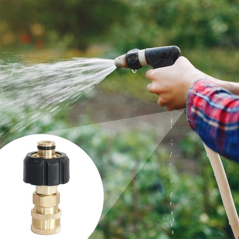 Brass M22 to 14mm Female Garden Hose Adaptor easy installs Garden Hose Connector with 8cm Length for Pressure Washer