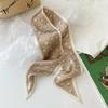 Simple temperament khaki scarf female double -sided narrow ribbon spring and decorative scarf