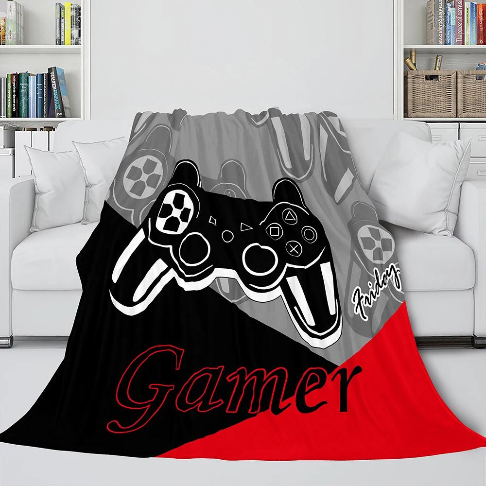 Gamepadová deka Módní flanelová deka na postel pohovku přehoz Bytový textil Hráč Děti Dospělí Dárek King Queen Size