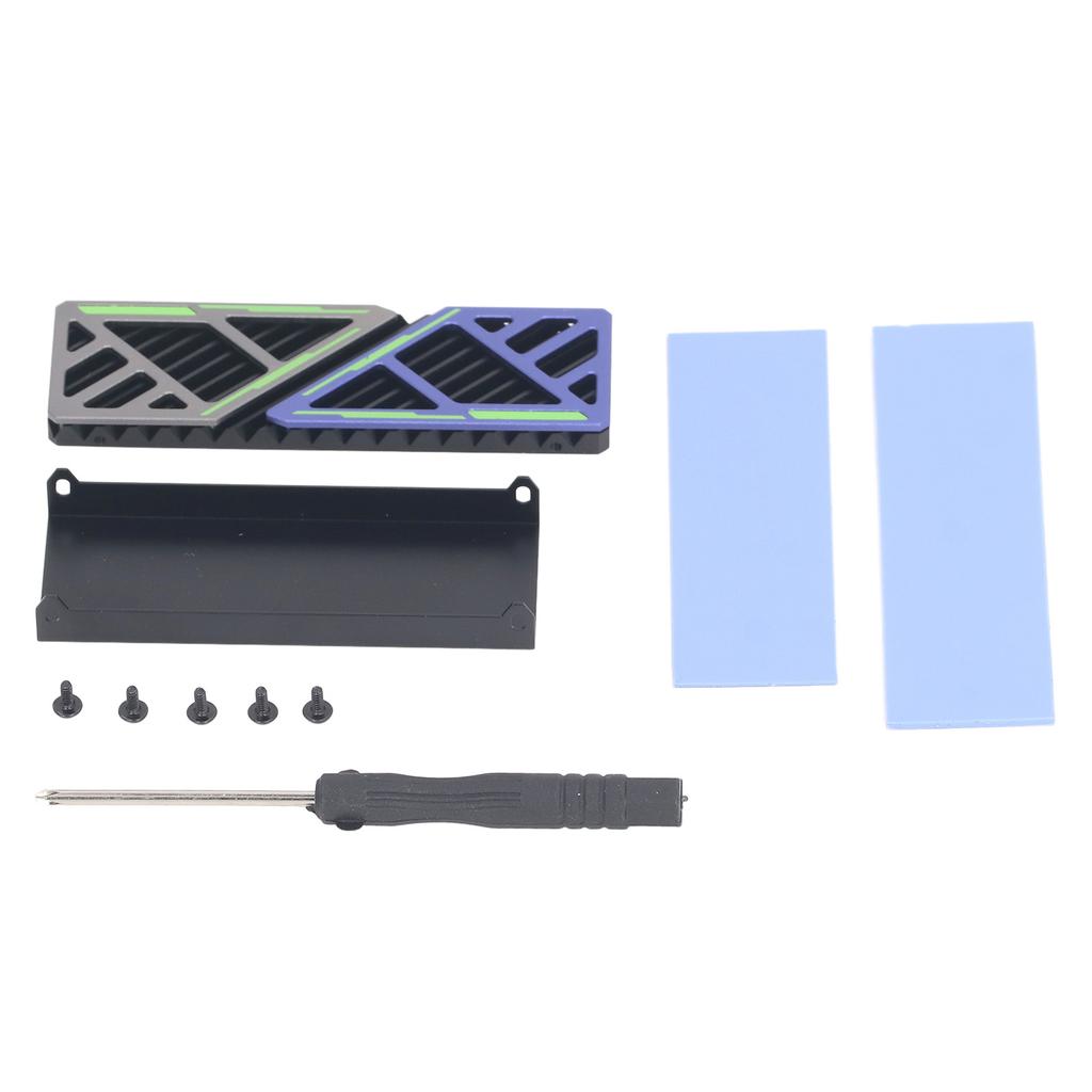 M.2 2280 SSD Kühlkörper Aluminiumlegierung Schnelle Wärmeableitung M.2 2280 SSD Kühler mit Silikonpad für Desktop-Computer