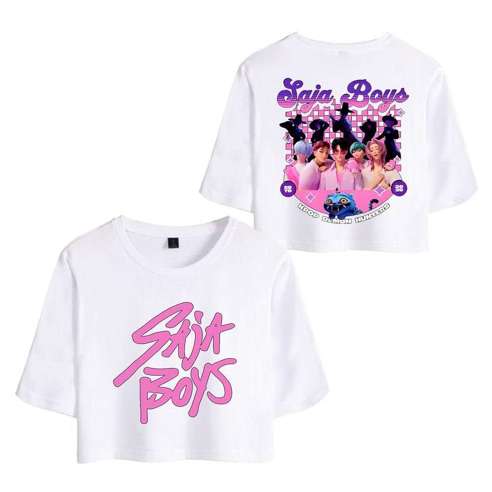 2025 Kpop Demon Hunter Shirt Women O-Neck Short Sleeves Crop Tops T-shirt Fans Gift