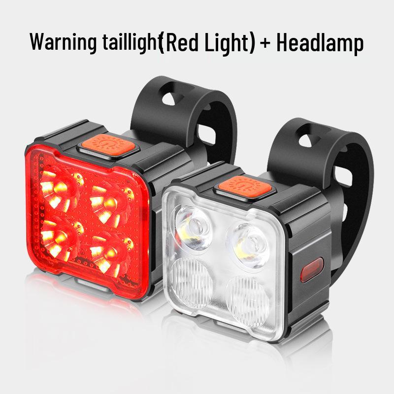 Rechargeable High-Beam Bike Light Set: Front Flashlight & Rear Taillight for Night Cycling