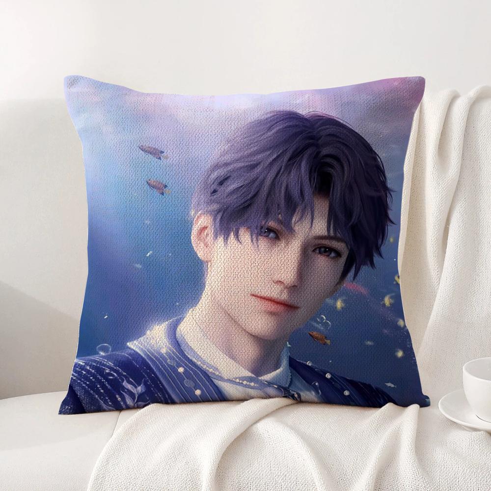 RRafayel Love DDeepspace Cushion Cover Natural Linen Organic Fabric DoubleSided Printing Sofa Home Decor Breathable