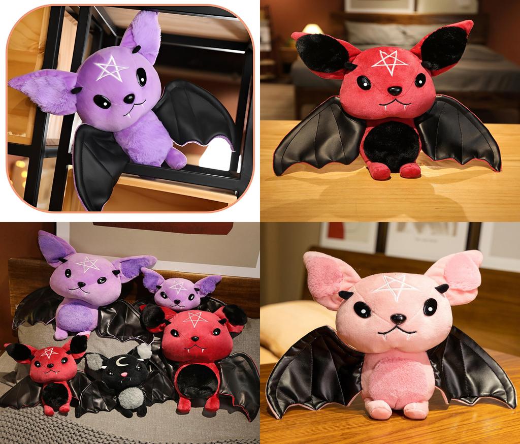 Cute Bat Plush Toy Soft And Durable Stuffed Animal For Halloween And Decor Available In 4 Colors