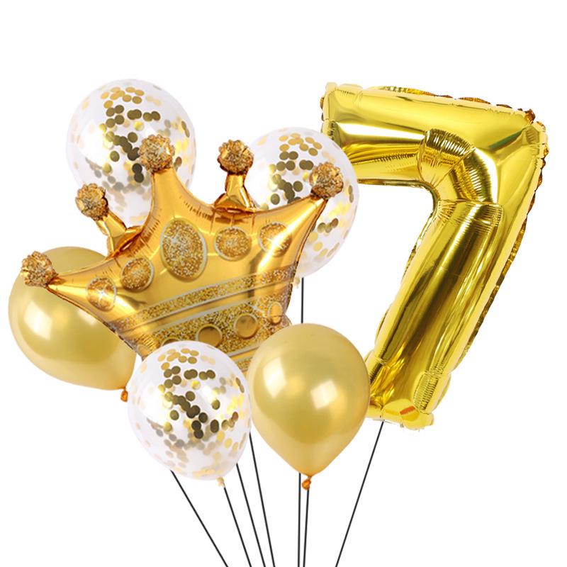 Gold Crown Balloon Set for First Birthday Party Decorations