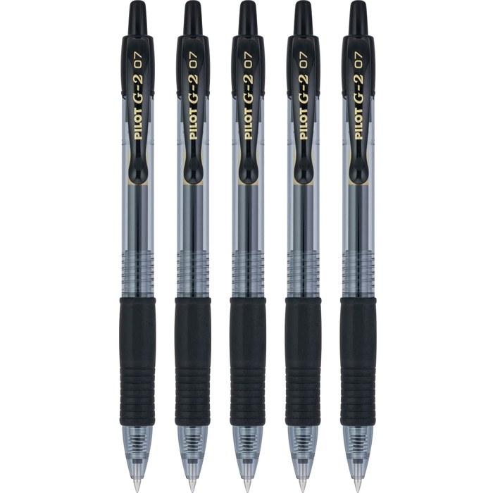 Pilot G2 Retractable Premium Gel Ink Rollerball Pen 5-Pack Black 5 Count (1 Pack)