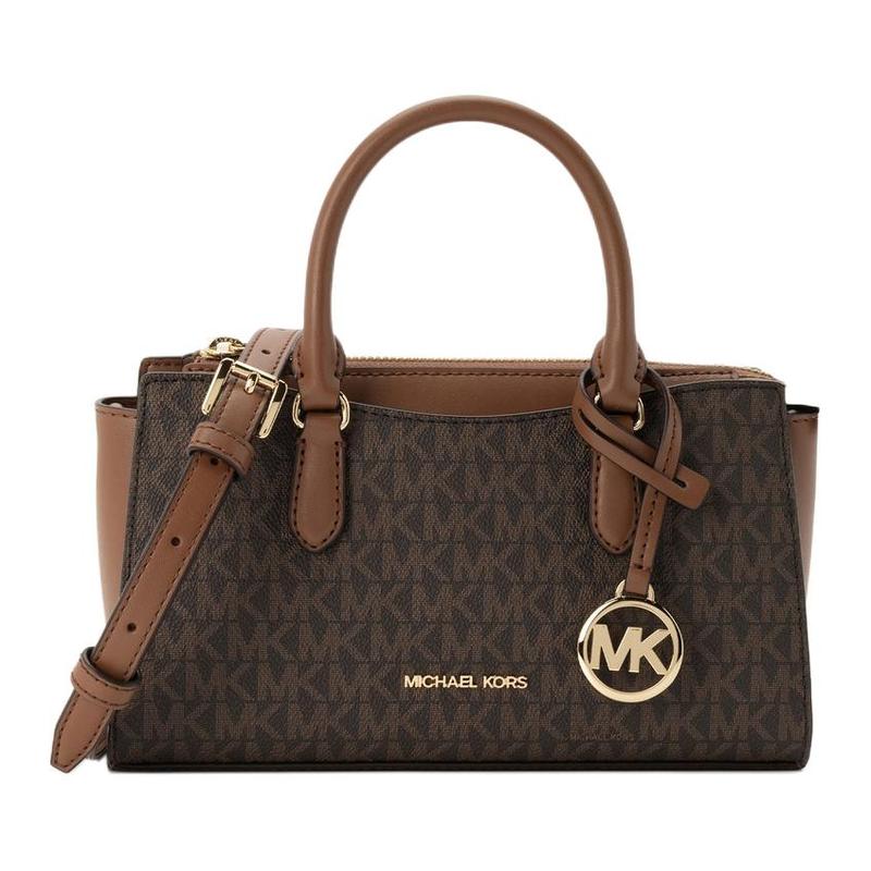 MICHAEL KORS ARDEN ARDEN Letters printed all over, artificial leather, shoulder handbag, small, women s, brown коричневый