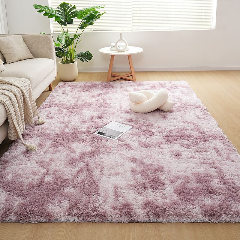 Plush Tie-dye Living Room Full Carpet Floor Mat Thickened Soft Carpet Bedroom Bedside Silk Wool Floor Mat