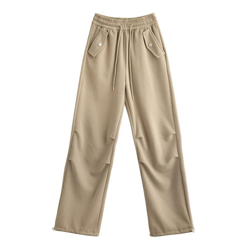 G Chinese Cotton Paratrooper Pants Women's Autumn and Winter New High-waisted Loose Casual Pants Leggings Casual Sweatpants