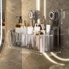 Spacious Wall Mounted Shower Rack Waterproof Plastic Storage Basket for Bathroom Cosmetics Soap