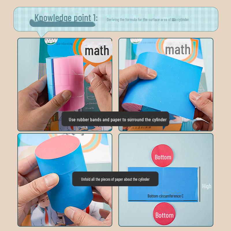 Mathematical Model Set: Cylinder & Cone Teaching Aids for Surface Area and Volume Derivation