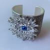 Full Rhinestone Demon's Eye Bracelets Metal Geometric Cuff Bangles  Decoration