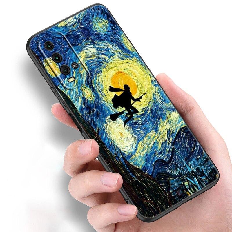 

Силиконовый чехол для телефона Van Gogh Starry Sky Art для Xiaomi Redmi Note 11 10 9 8 Pro 11T 10T 10S 9S 8T 9 9A 9C 9T, черный мягкий чехол Redmi Note 11 Pro
