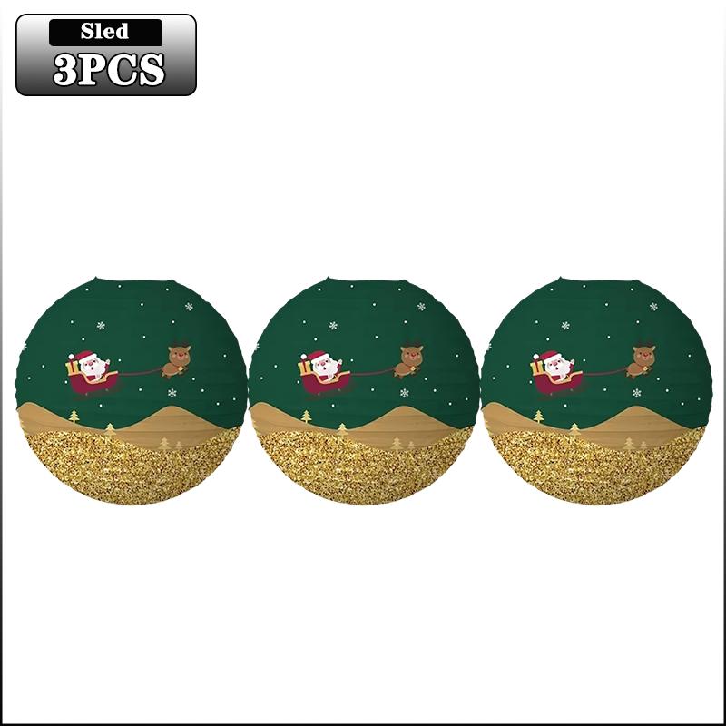 1-20PCS Christmas Paper Lanterns Santa Snowman Reindeer Hanging Lanterns for Xmas Party Decorations Holiday Home Decor Gifts