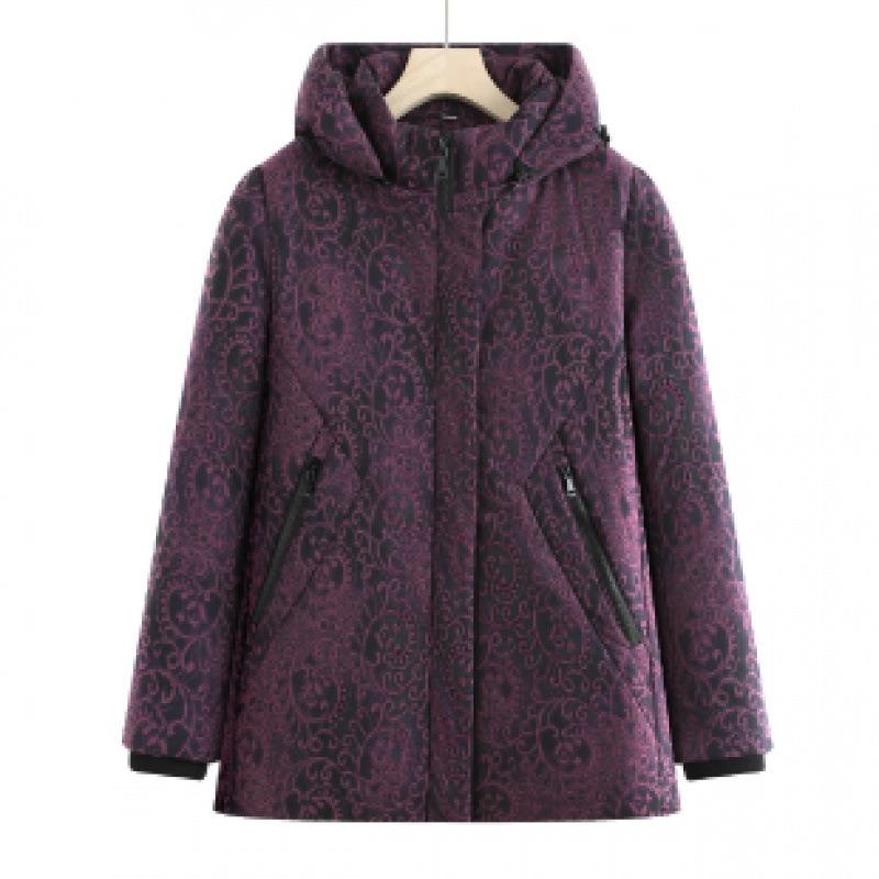 

Зимняя стеганая куртка новая бархатная утолщенная стеганая куртка женская одежда для пожилой женщины теща 4XL [recommended 150-80kg] фиолетовый