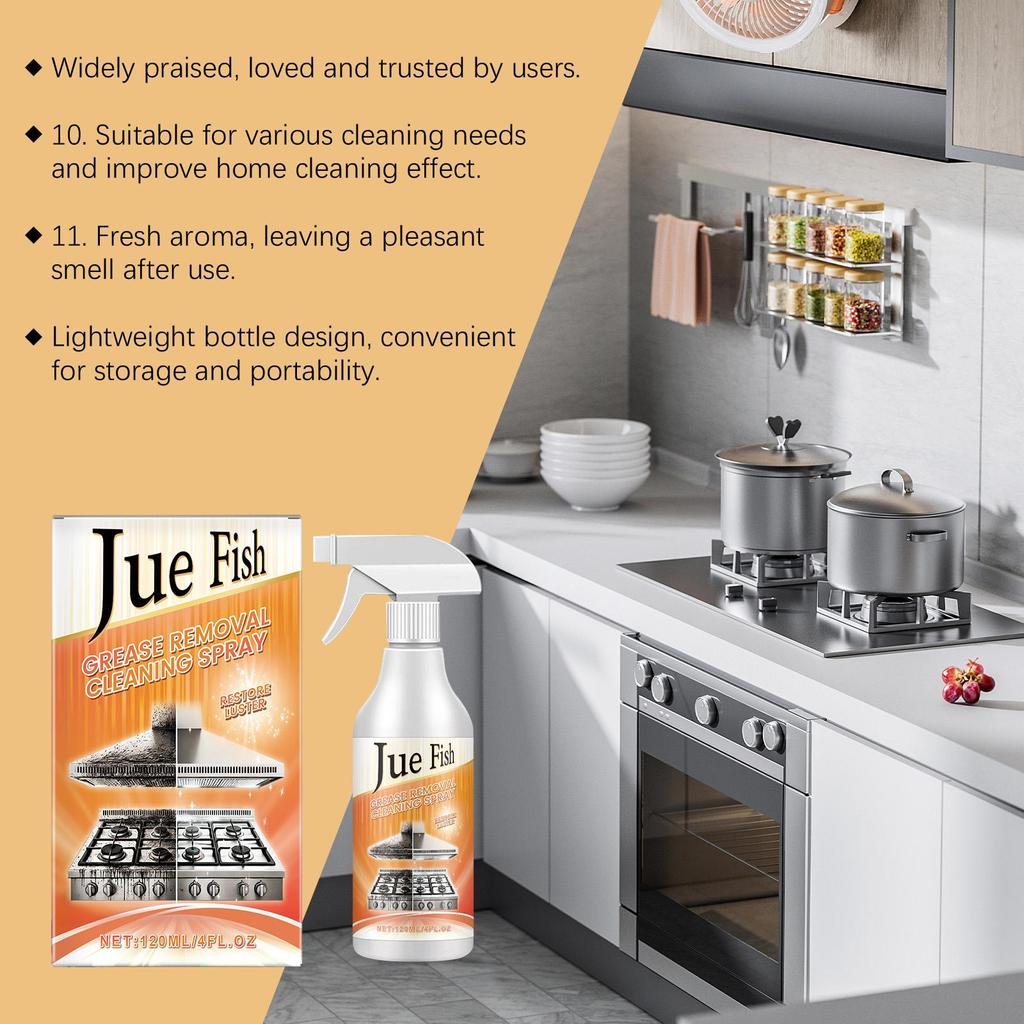 Jue-Fish Heavy-Duty Grease Remover Emulsifies Stubborn, Old Grease Coconut Oil Amide / Freeze-Resistant at Low Temperatures (120ml)
