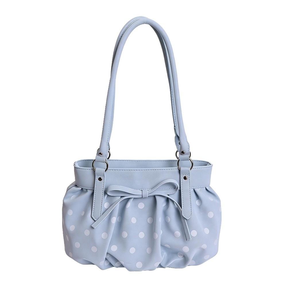 Fashion Exquisite Polka Dot Shoulder Bags PU Leather Large Capacity Handbags Versatile Tote Bags Women синий