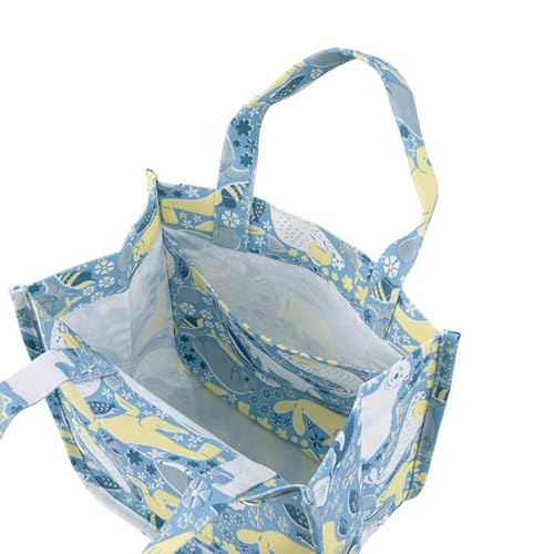 Livheart Gusseted Tote Bag "Aqua Hygge SNOW" (approx. W25 X D14.5 X H23.5cm) Stylish Lunch Bag with Aquatic Creature Pattern (32707-62)