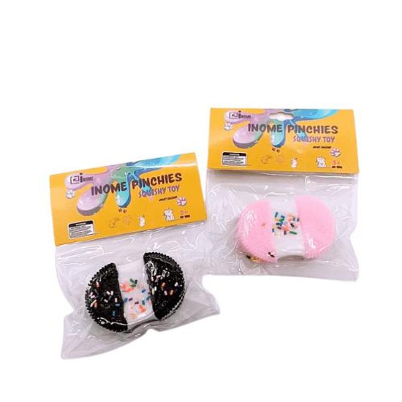 Mundöffnendes Keks-Squishy-Spielzeug, 1 Stück Packung, geeignet für Kinder und Erwachsene — langsamer Rückprall Stressabbau Sensorischer Quetschball, weich und bunt