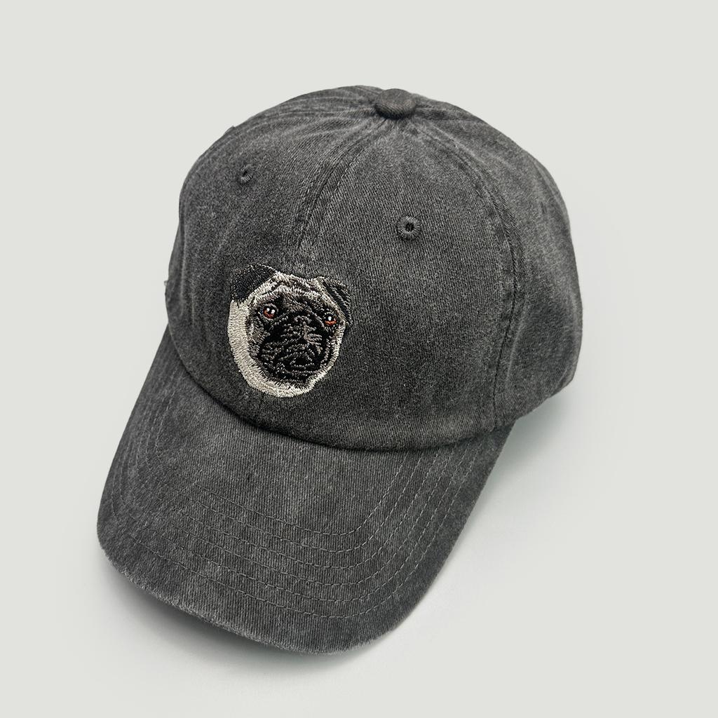 Cute Retro Puppy Embroidered Baseball Cap Men'S And Women'S Sunshade Simple Street Personality Cap