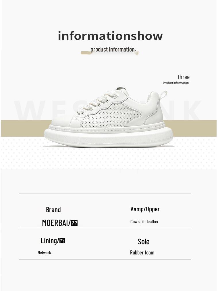 Mopei Men's Summer Cowhide Casual Sneakers - Soft Sole, Shock Absorption, Breathable, Versatile, Comfortable Dad Shoes.