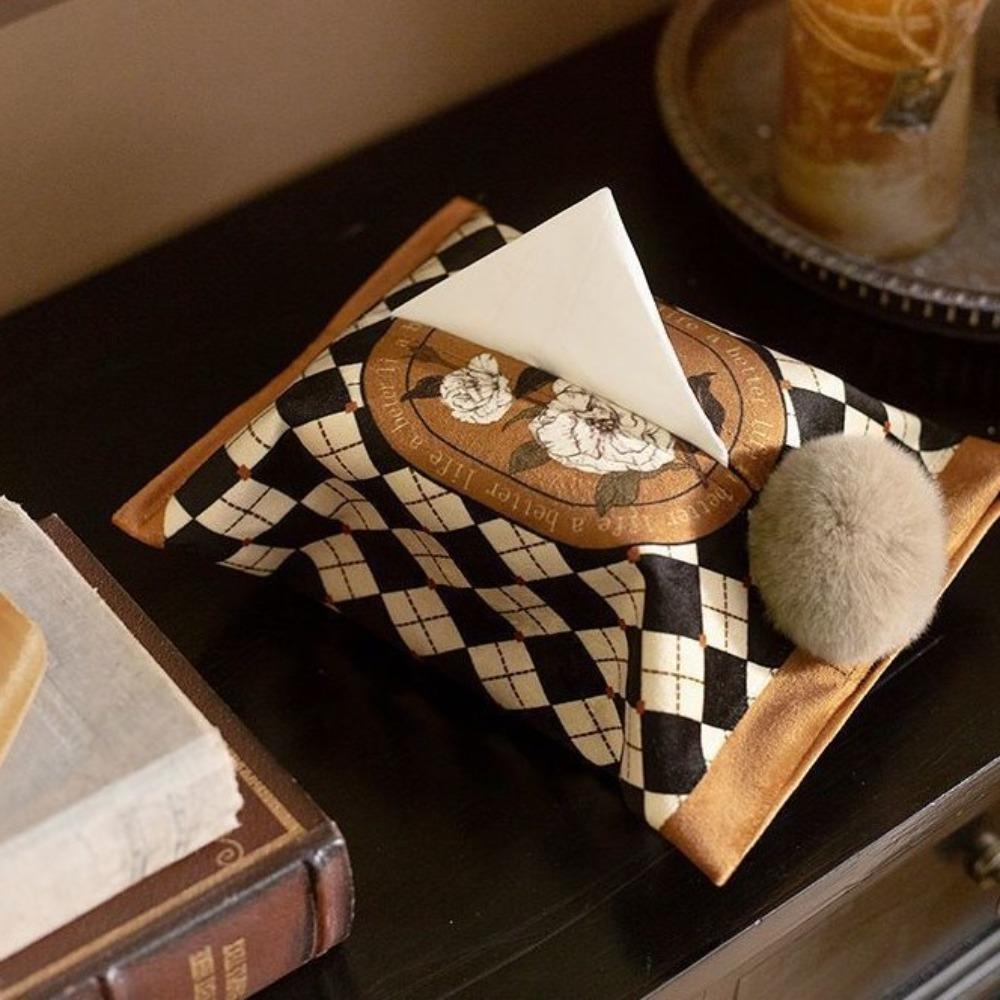 

Плюшевая ретро-коробка для салфеток с принтом, обеденный стол, сумка для салфеток, новая коробка для салфеток