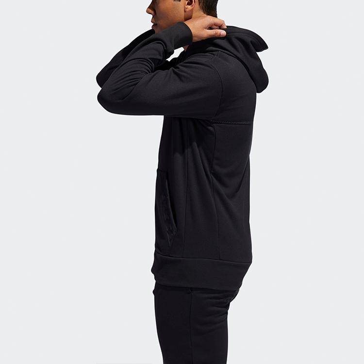 Adidas Winter Hooded Basketball Jacket Men Outerwear Black EC6236