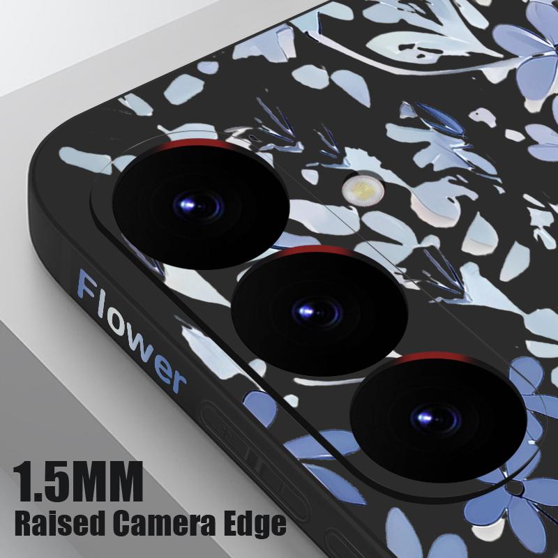 Etui z smyczą i nadrukiem kwiatowym do Samsung Galaxy S24 S23 S22 Ultra S21 FE A14 A34 A52 A54 A15 A25 A35 A55 5G A16 A56 S25 Plus S26 Ultra Pokrowiec