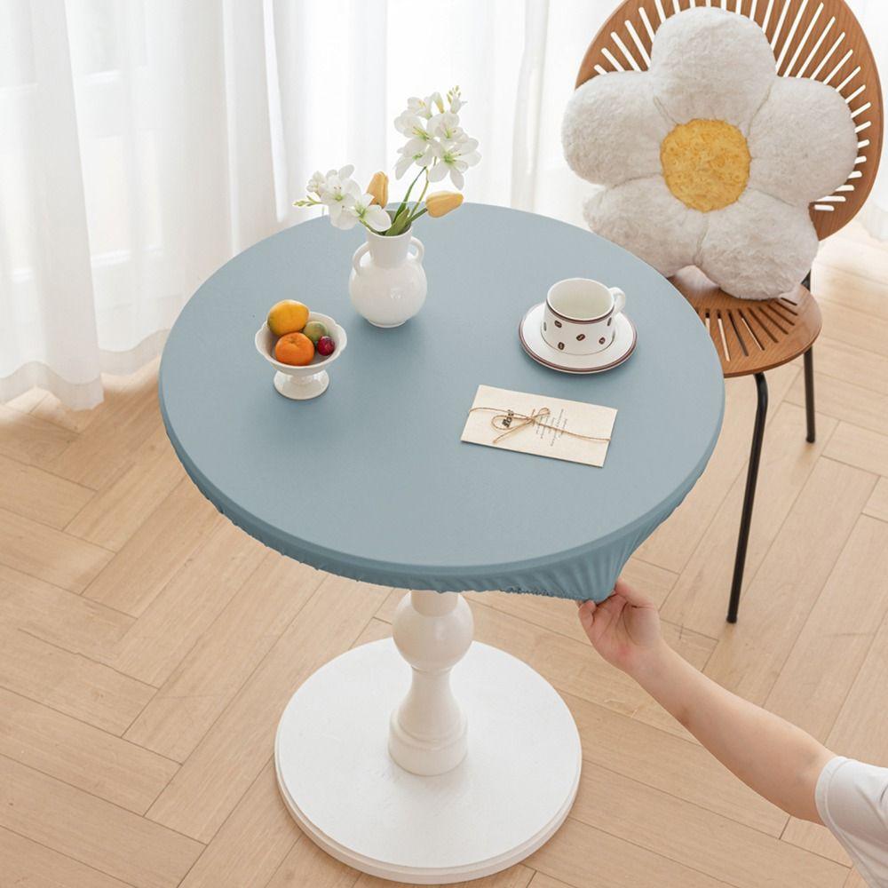 PU Leather Stretch Tablecloth Waterproof Table Protector Heat-resistant Desktop Cover Dining Table