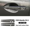 For Mazda CX-5 2017- Carbon Fiber Car Door Outer Pull Handle Trim Strips Decoration Sticker Exterior Accessories