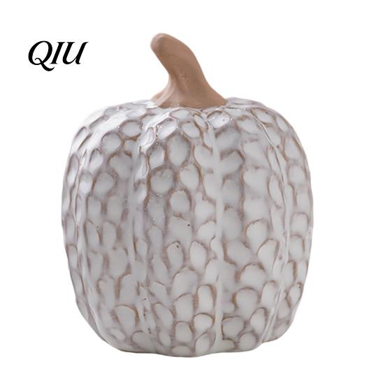 Autumn Harvest Table Centerpieces Ceramic Pumpkin Fall Centerpiece, Realistic Fake Figurine Decorative Pumpkins for Shelves Halloween Thanksgiving,