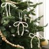 5Pcs Imitation Pearl Bow Bead Sewing Patch ,Christmas Hanging Decoration Gift Bouquet Decor Crafts