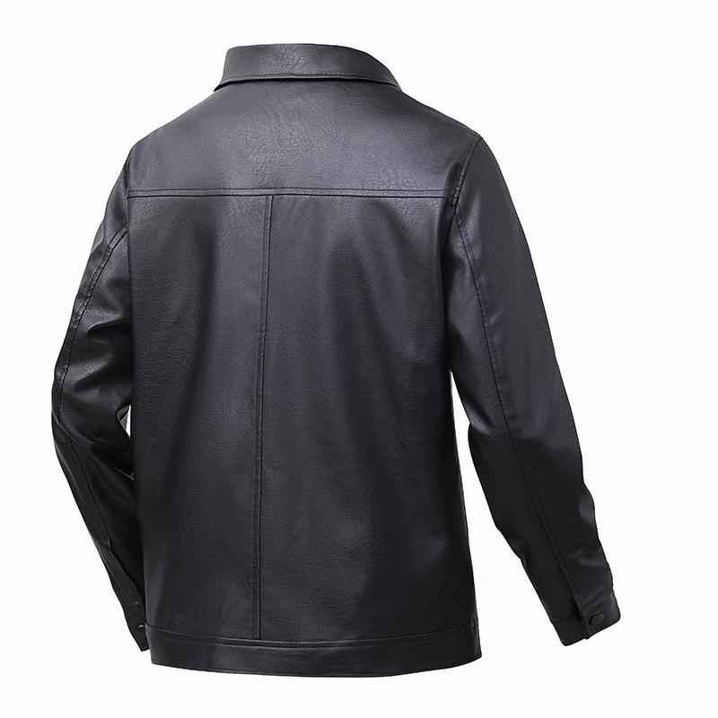 Men's PU Leather Motorcycle Jacket - Retro Street Style, Autumn 2025 Trend, Loose-Fit Outerwear