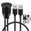 Double USB 3.0 To Type C Double Port Extension Cable Waterproof Design for Vehicle Charging Needs Including Mounting Kit
