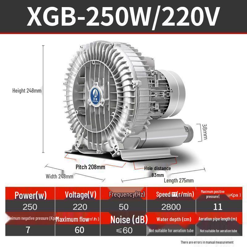 Industrial High-Power Vortex Blower Fan for Vacuum & Fish Pond Aeration