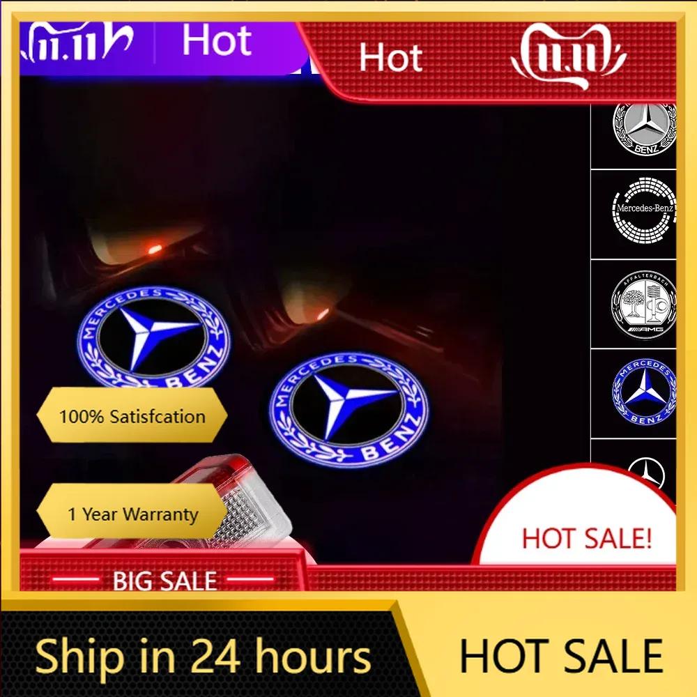 C200 E200 For Mercedes Benz 2X Car Door Sign Welcome Light LED Projection Light For Mercedes Benz AMG GLC GLA GLE GLS GL W204 W