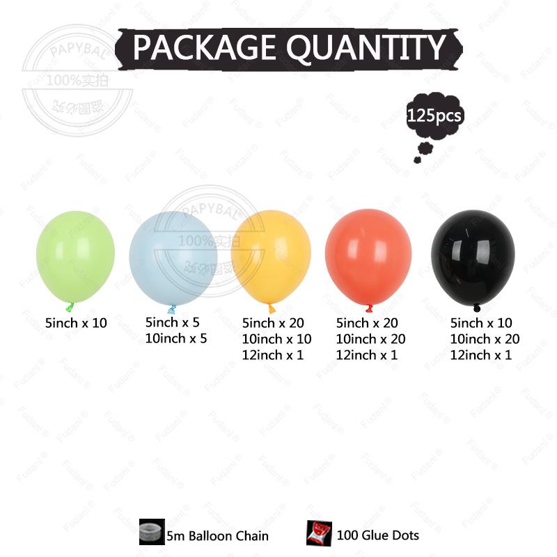 125PCS Halloween Balloon Set Black Orange Series Latex Balloon Chain Arch Set Halloween Party Festive Party Decoration Supplies·