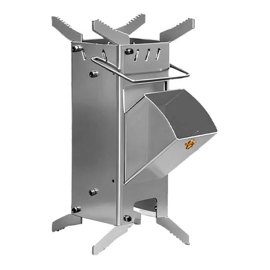 

Wood Burning Camping Rocket Stove Outdoor Backpacking Emergency Survival Hiking Travel Picnic BBQ Stainless Steel Portable Wood Burner Stove